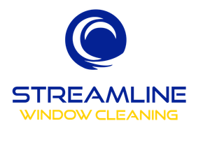 A blue and yellow logo for streamline window cleaning