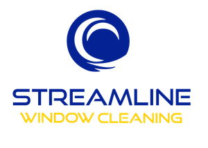 A blue and yellow logo for streamline window cleaning