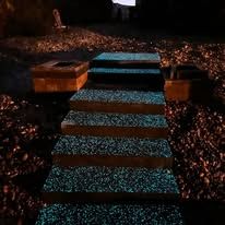 A set of stairs that are glow in the dark.