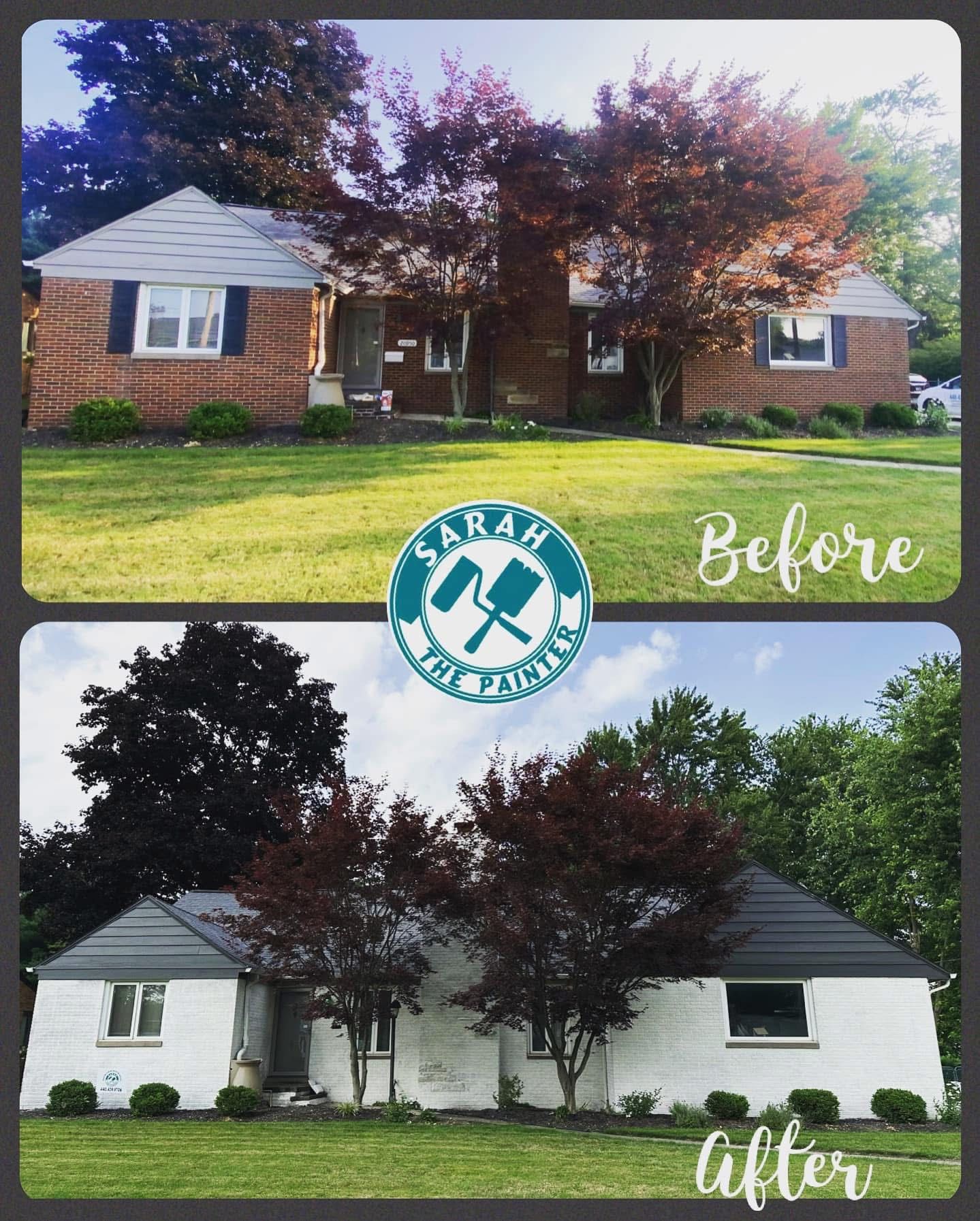 Empty room with light beige walls, a geometric ceiling, and a window with an open door.