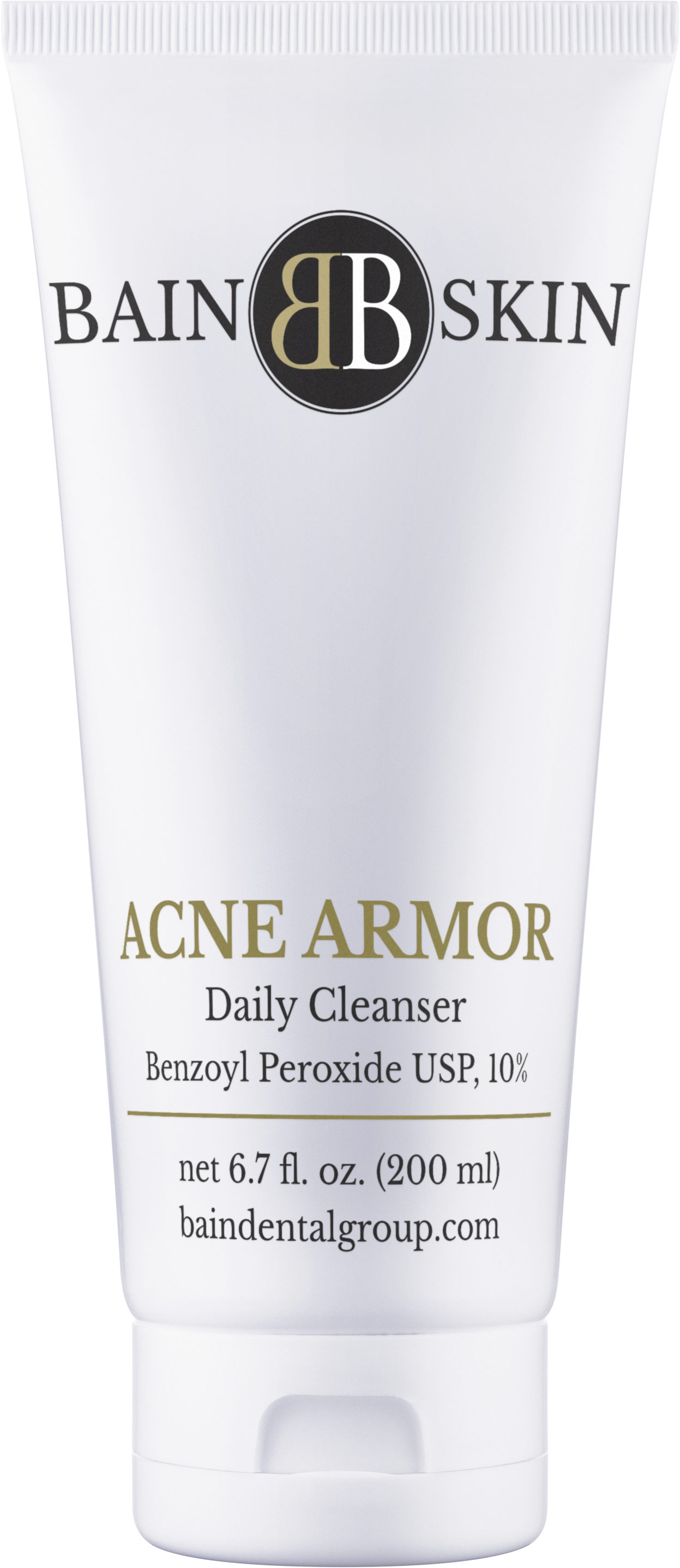 A tube of bain de skin acne armor daily cleanser