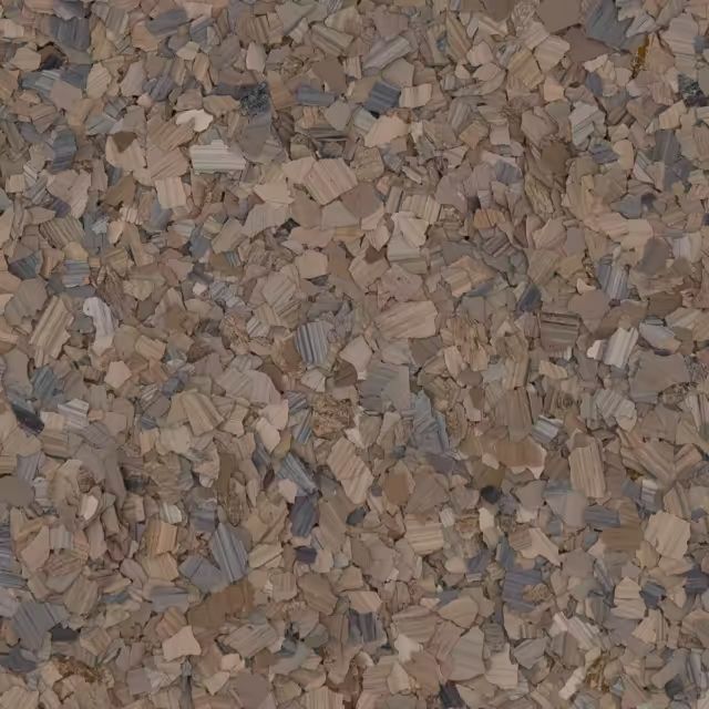 A close up of a pile of wood chips.