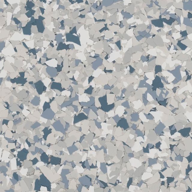 A close up of a gray , white and blue marble floor.