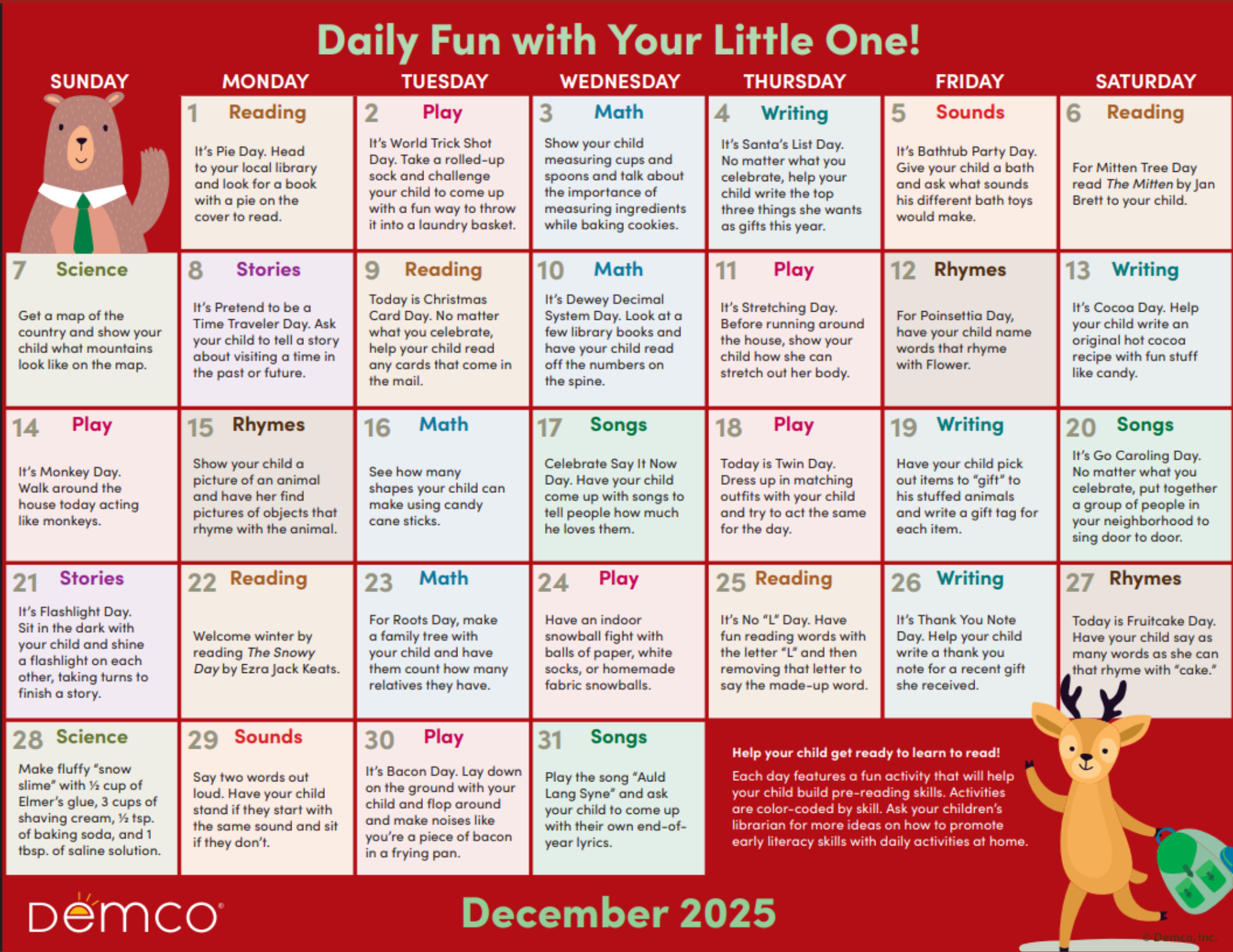 October 2025 calendar with a wolf silhouette under a moon. Days have brief text notes, and a chess piece and cake image are included.