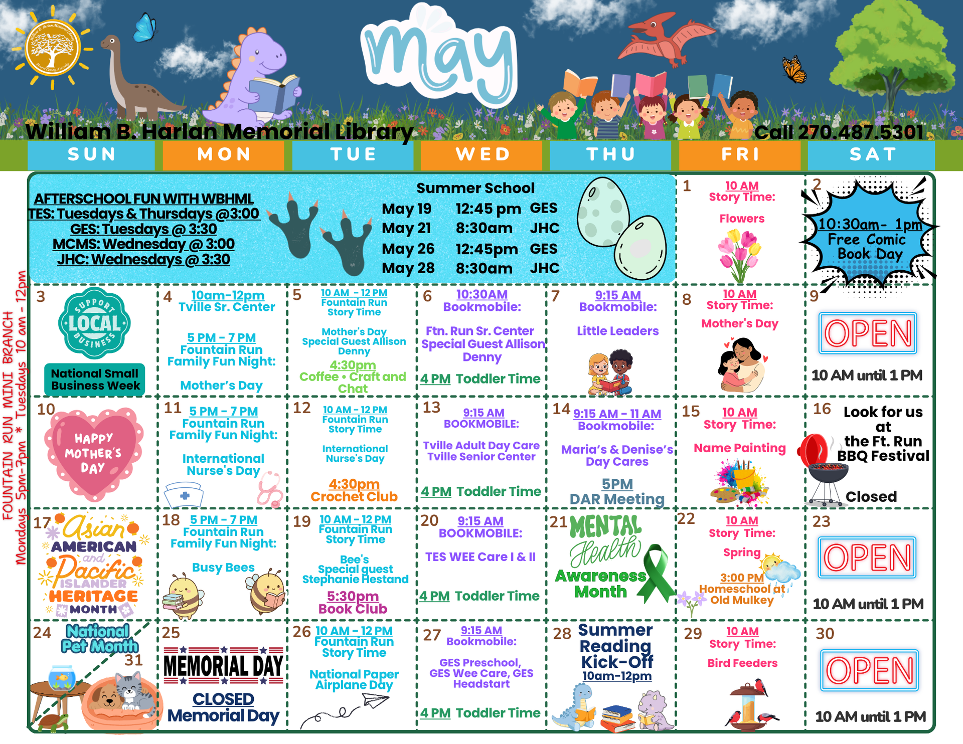 2026 WBHML  May Calendar