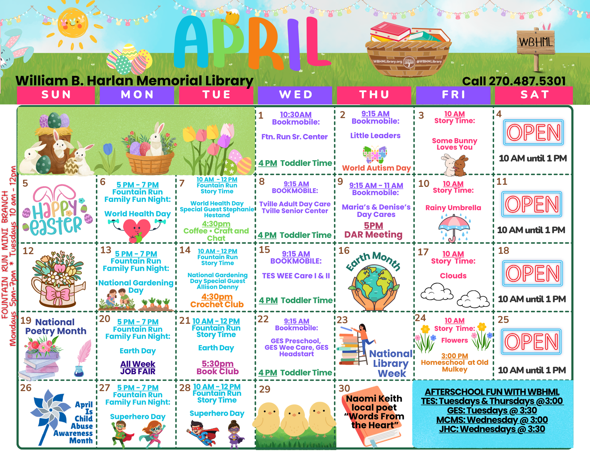 2026 WBHML  April Calendar