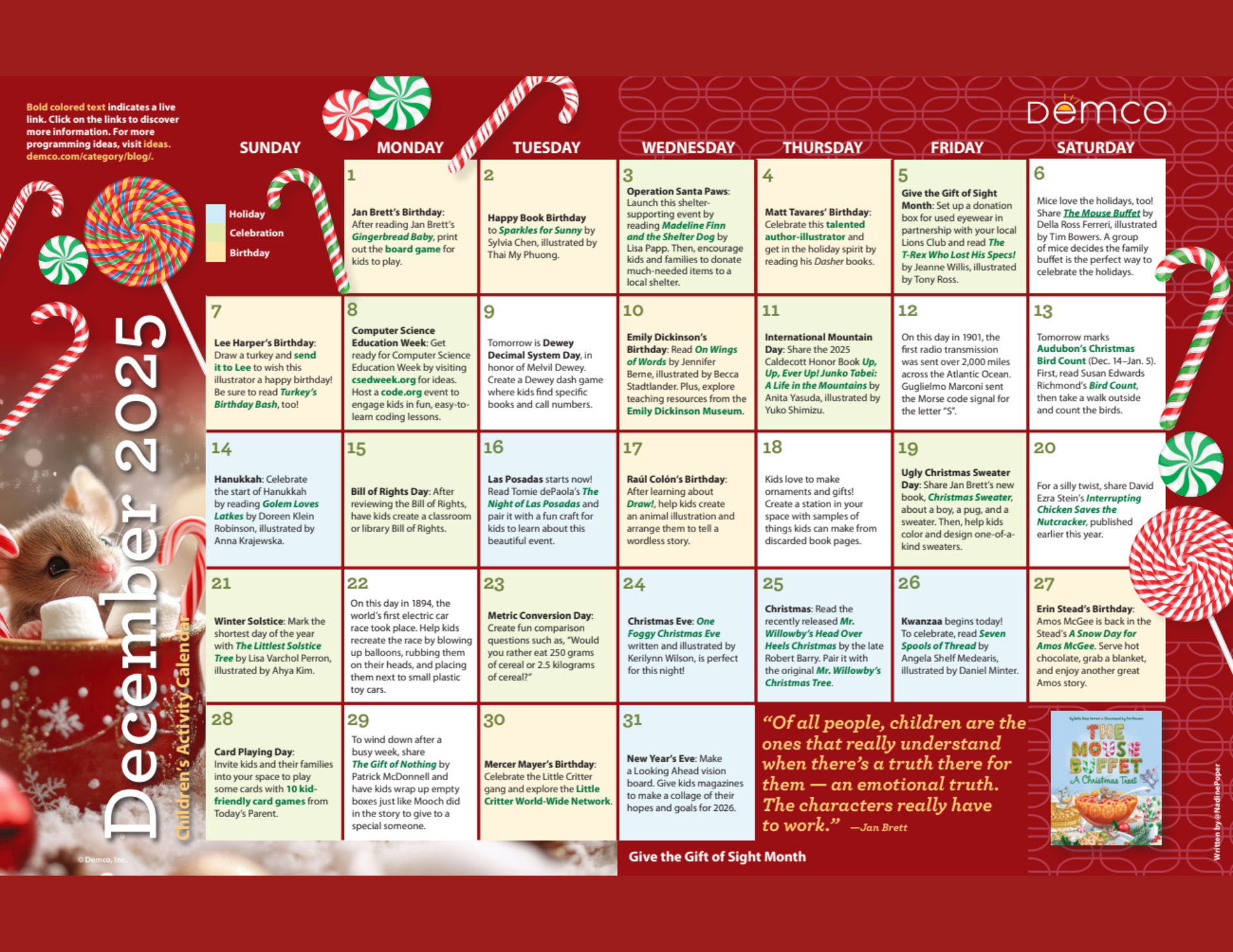 October 2025 calendar with daily activities for young children. Features cartoon cat and alligator.