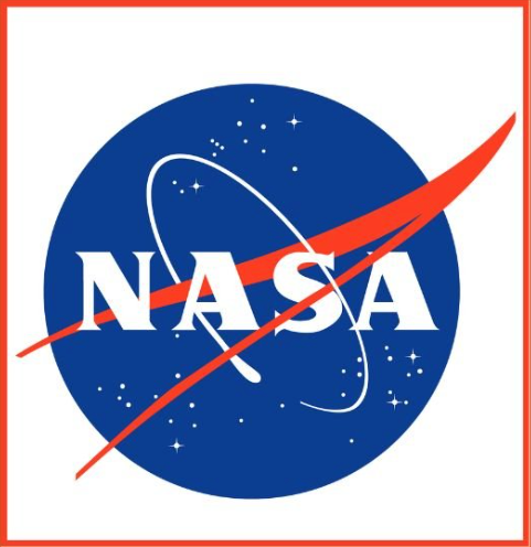 NASA logo: Blue circle with white text 