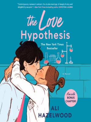 Book Title :"Love Hypothesis " by Hazelwood, Ali, with a blue chemistry classroom scene.