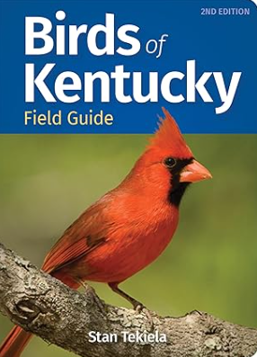 Book Title "Birds of Kentucky Field Guide"  by Tekiela, Stan. Cover:  a cardinal bird.