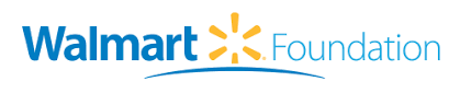 Walmart Foundation logo. Blue text 