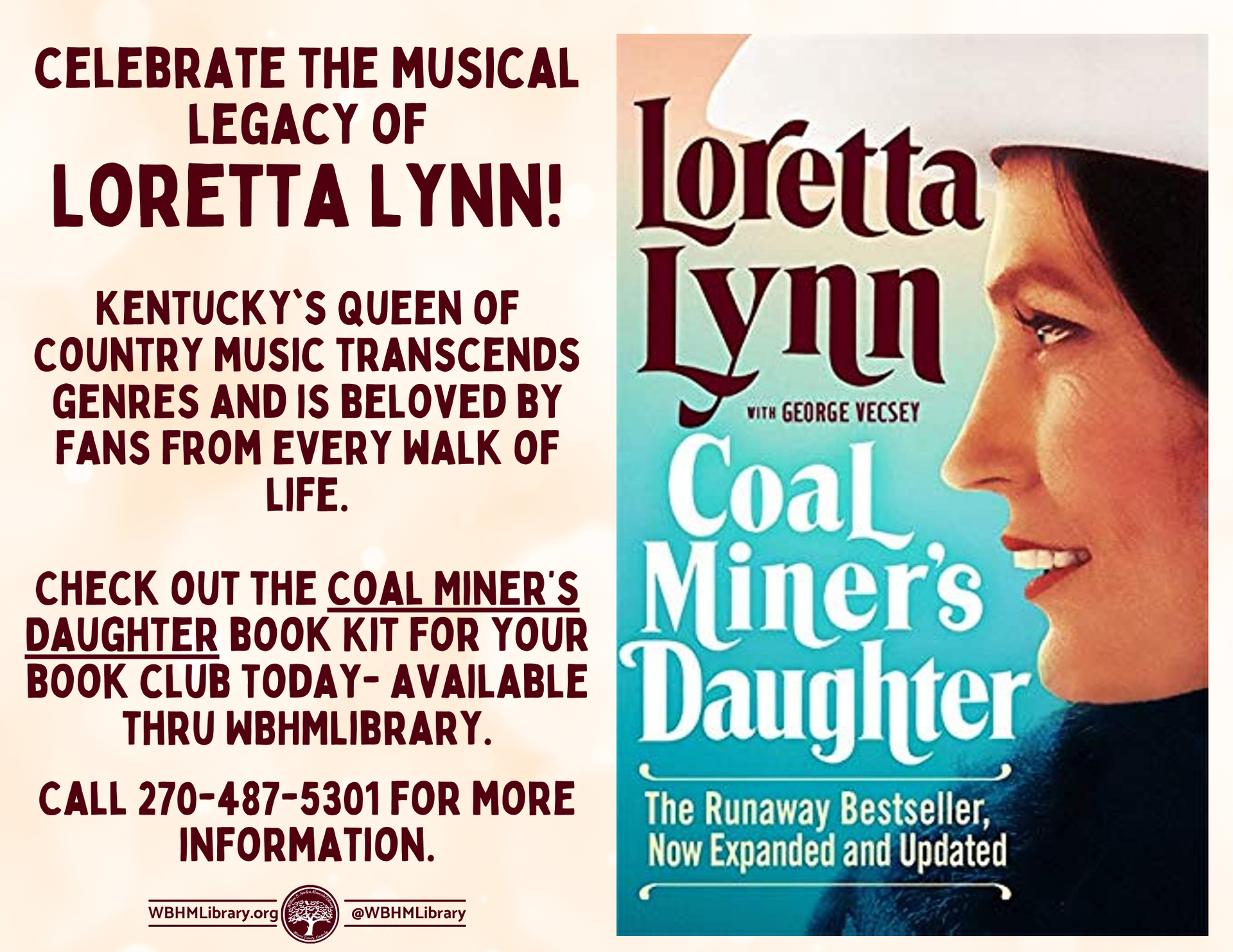 Advertisement for Loretta Lynn's memoir,