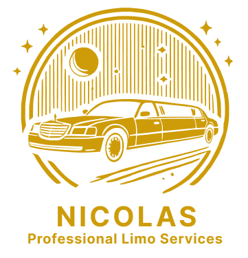 The logo for Nicolas Professional Limo Services shows a limousine in a circle.