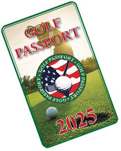 A golf passport for 2025 with a picture of a golf ball