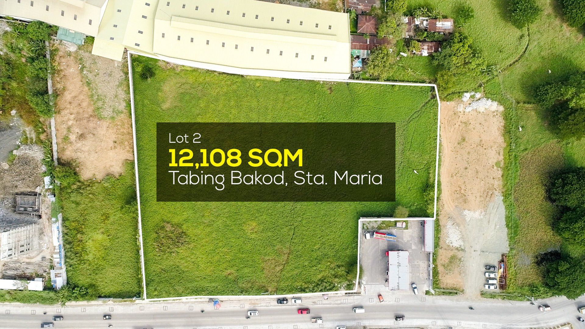 An aerial view of a lot with the number 12108 on it