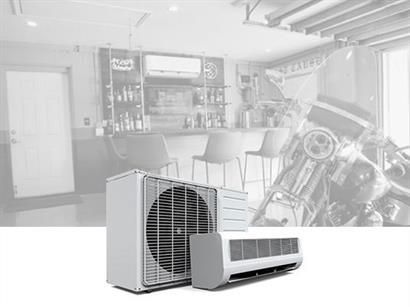 Air conditioner unit; outdoor compressor and indoor unit.