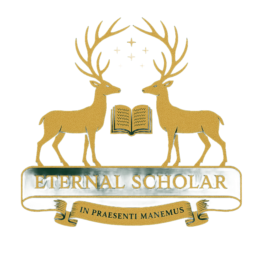Eternal Scholar logo with stags