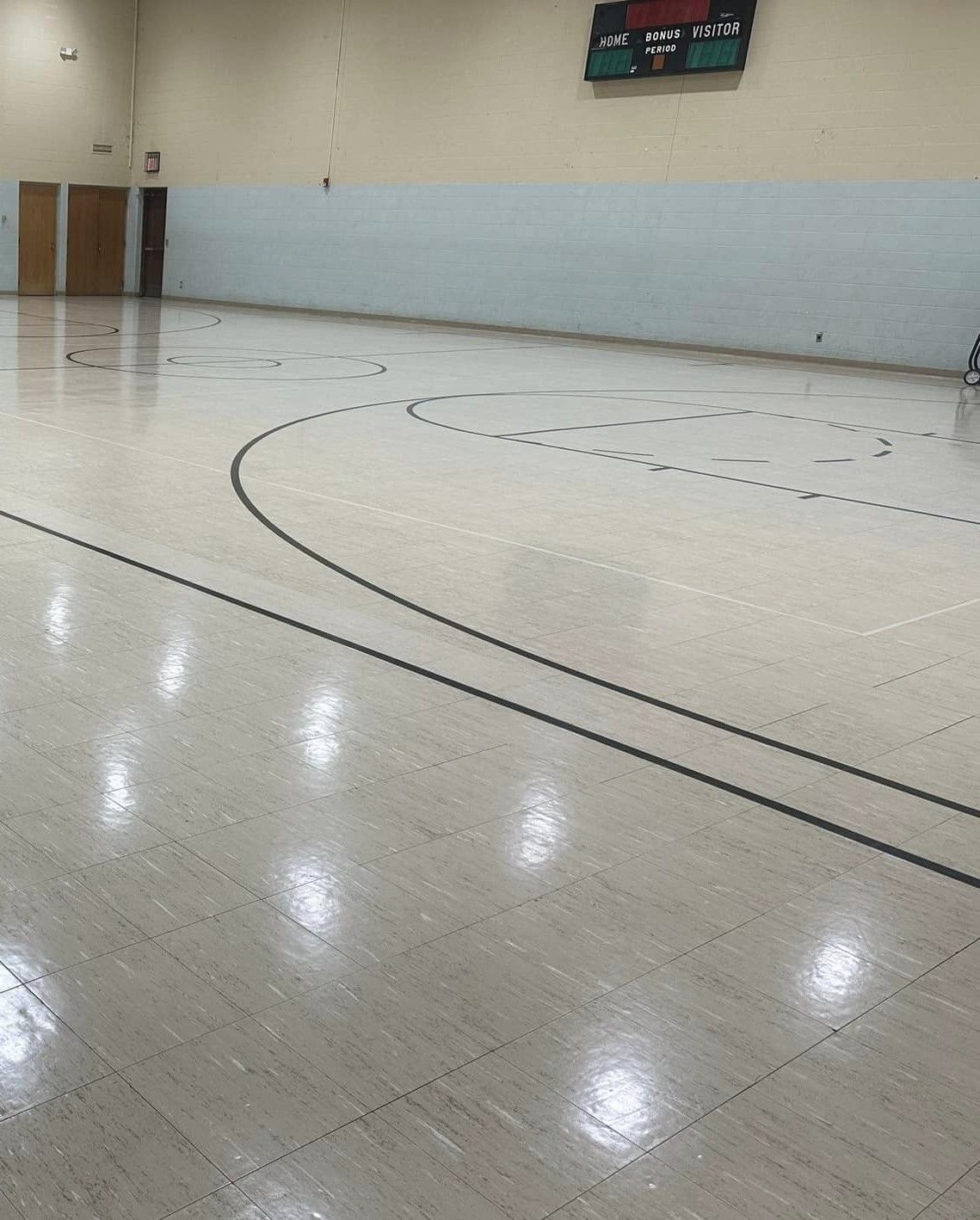 After image of a commercial floor, freshly waxed and looking improved in Telford, PA.