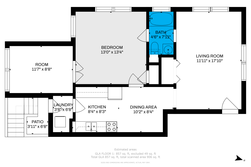 A black and white floor plan of a house