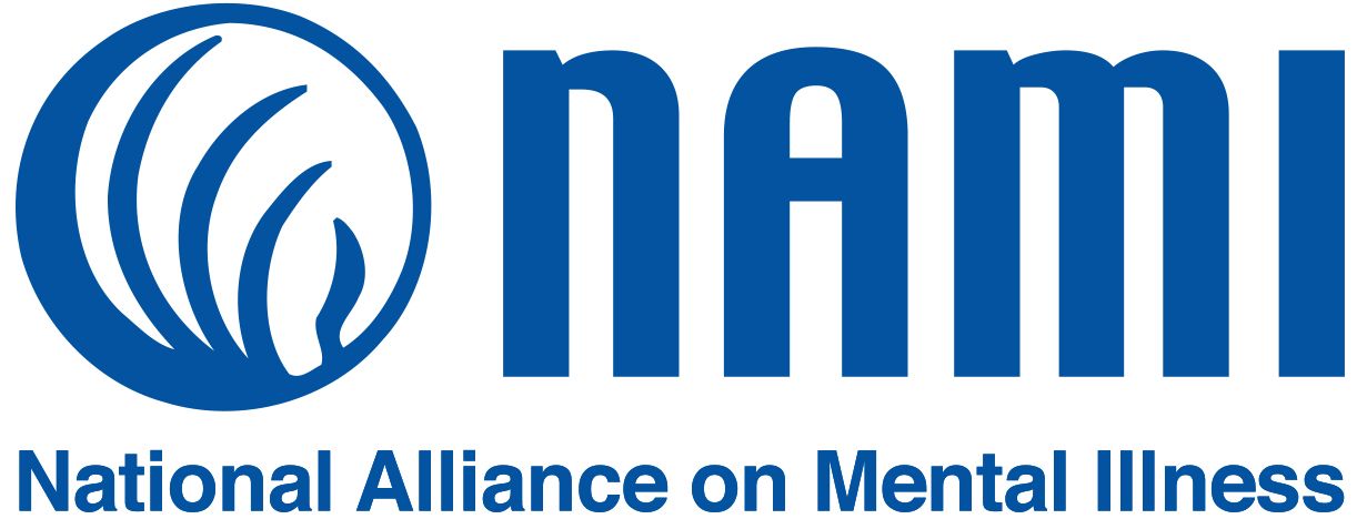 NAMI logo: blue circle with curved lines and blue text 