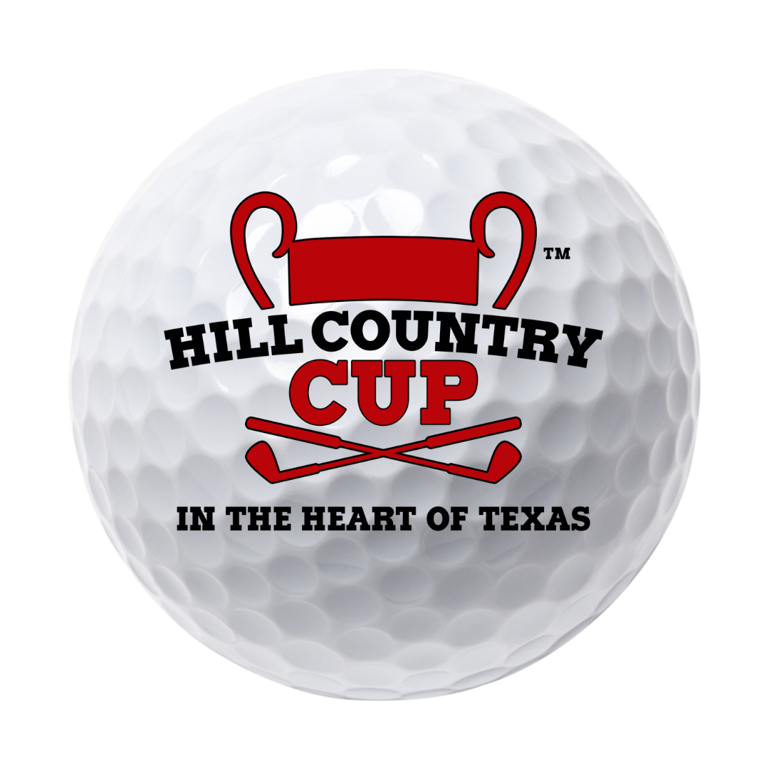 A golf ball that says hill country cup texas 2024