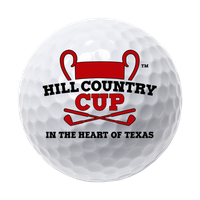 A golf ball that says hill country cup texas 2024