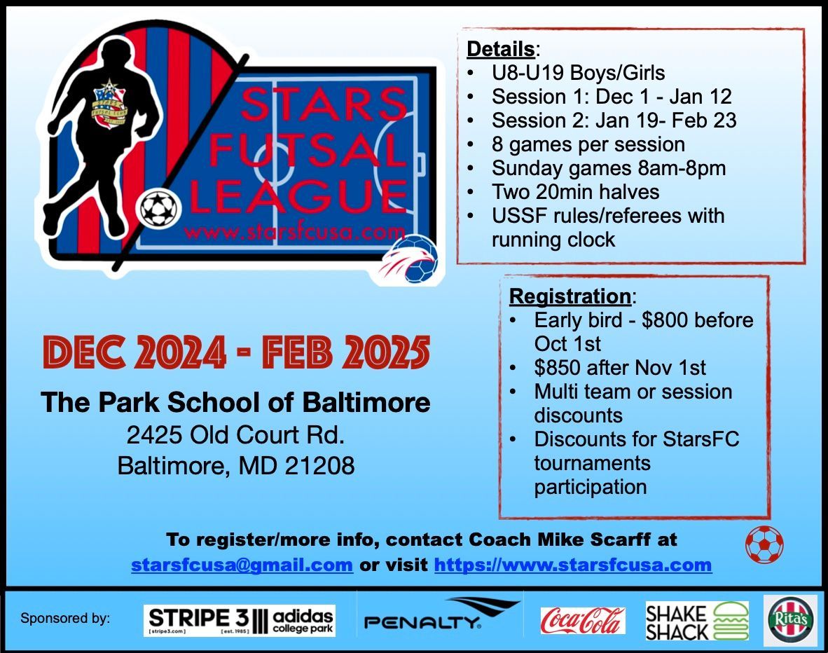 STARS FC USA Winter League Flier