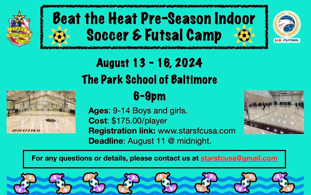 Beat the Heat Soccer & Futsal Camp Flyer