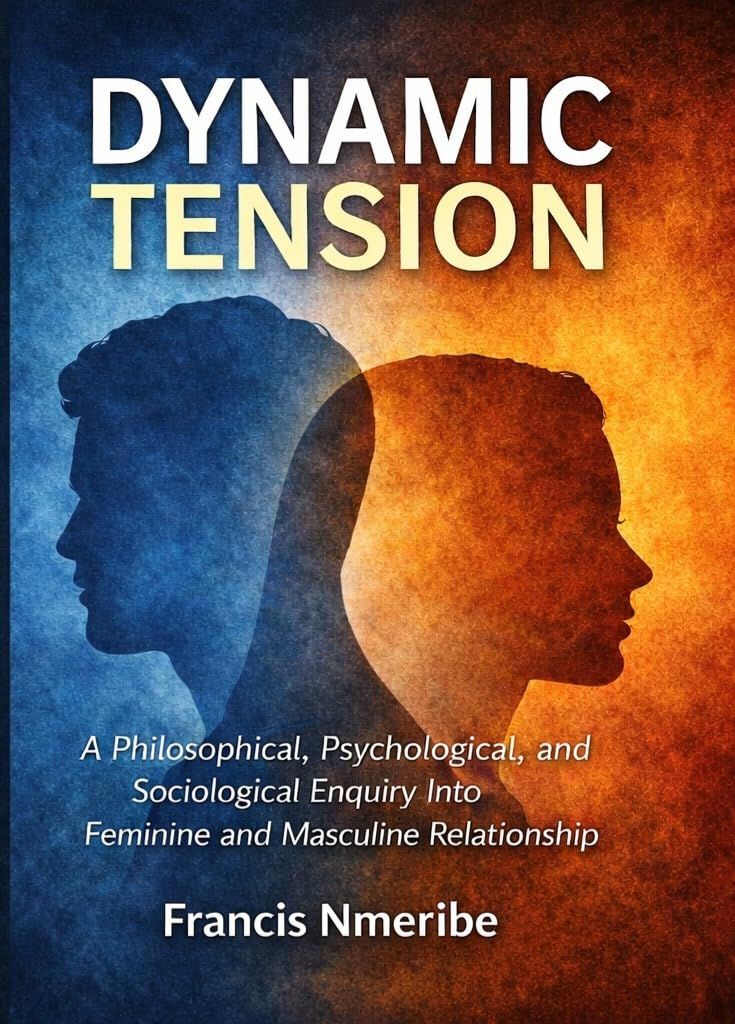 Book cover with blue and orange profile silhouettes and the title “Dynamic Tension” by Francis Mnreiber