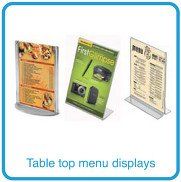 table-top-Menu displays