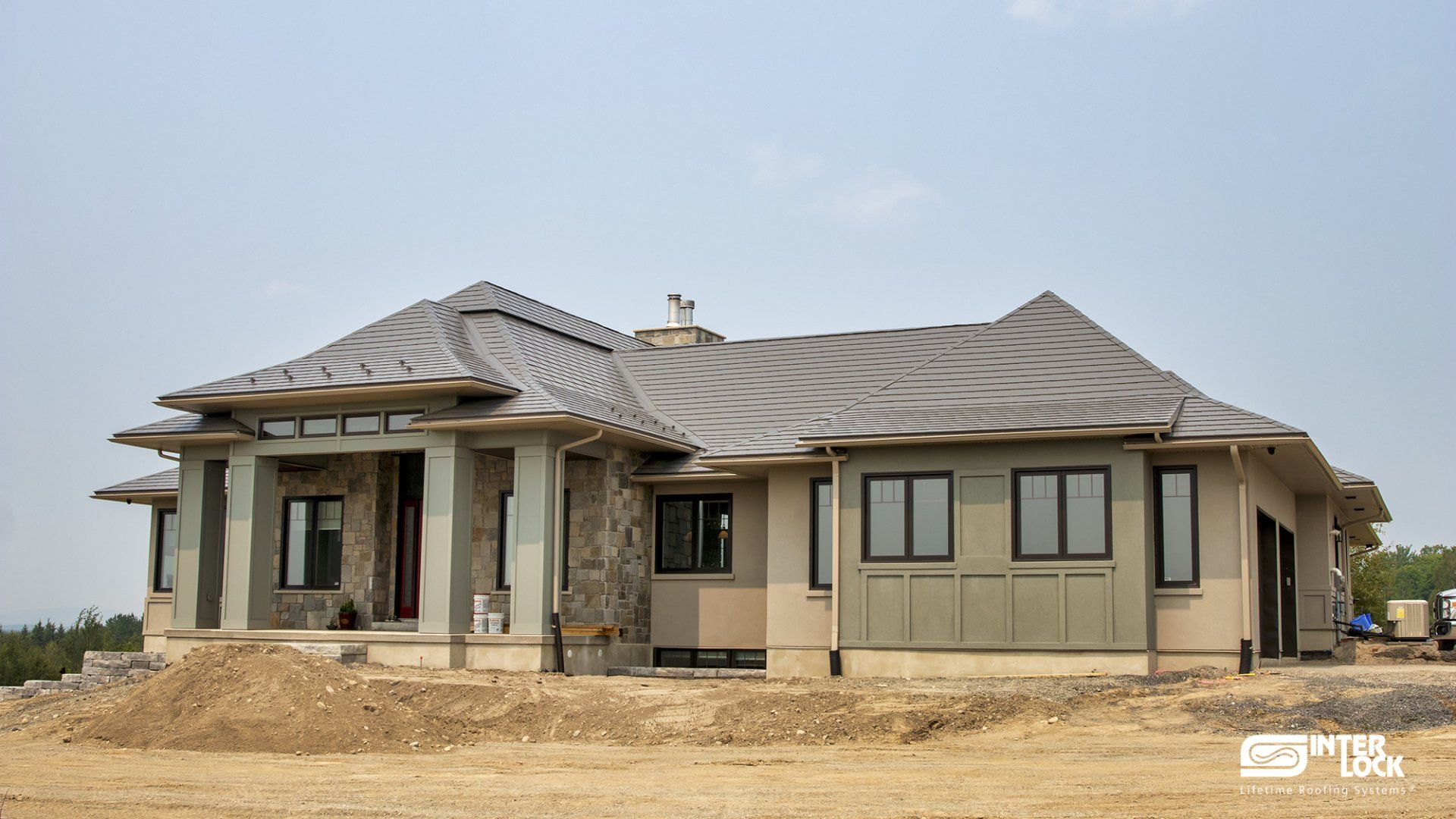 Sudbury, ON - Musket Grey Interlock® Metal Slate Roofing System
