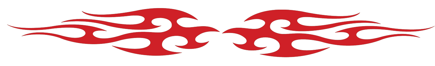 A pair of red flames on a white background.