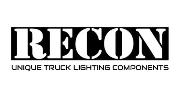 RECON logo with bold, white