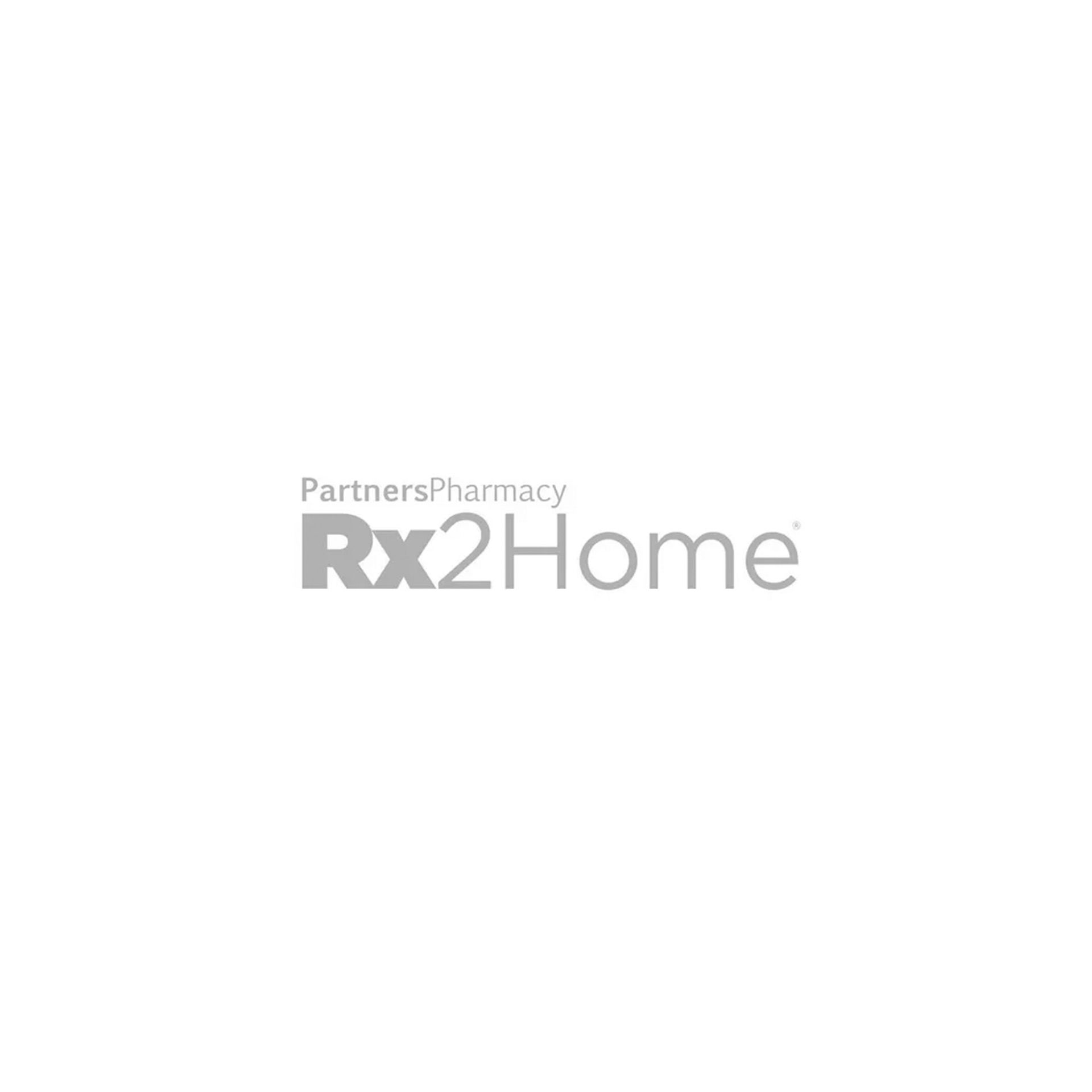 A logo for partners pharmacy rx2home on a white background.