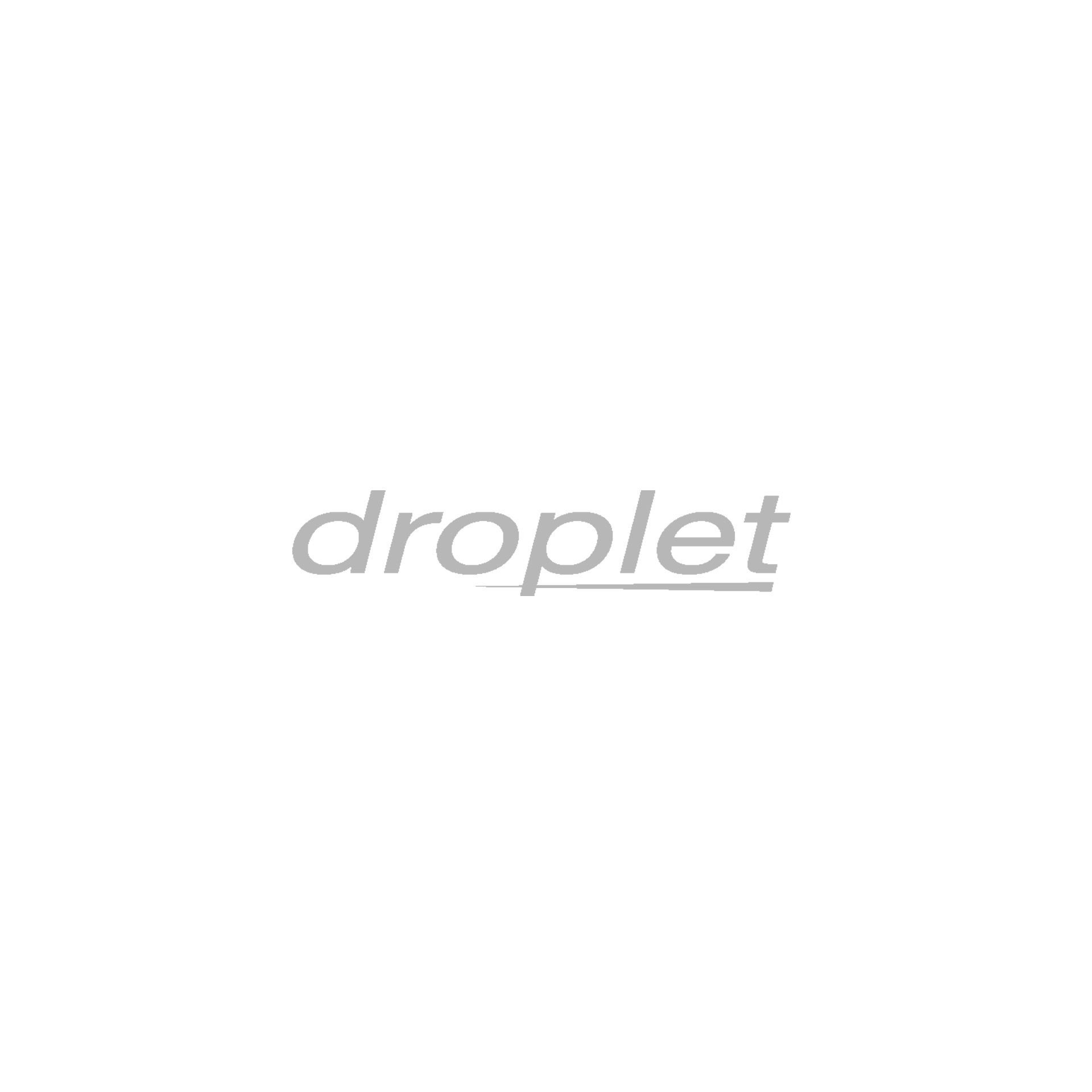 A logo for a company called droplet on a white background.