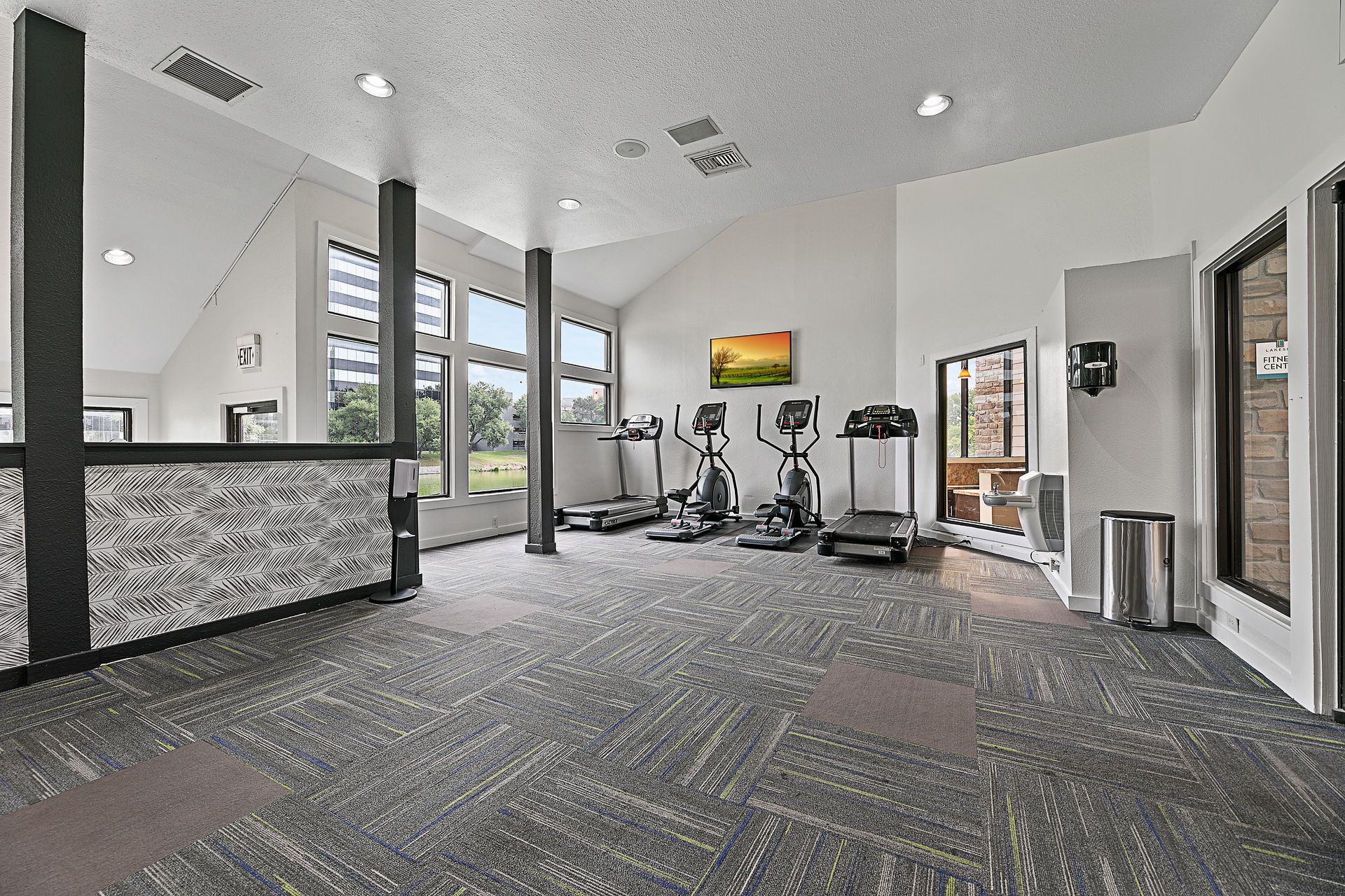 Photo of a community gym showing plenty of walking space