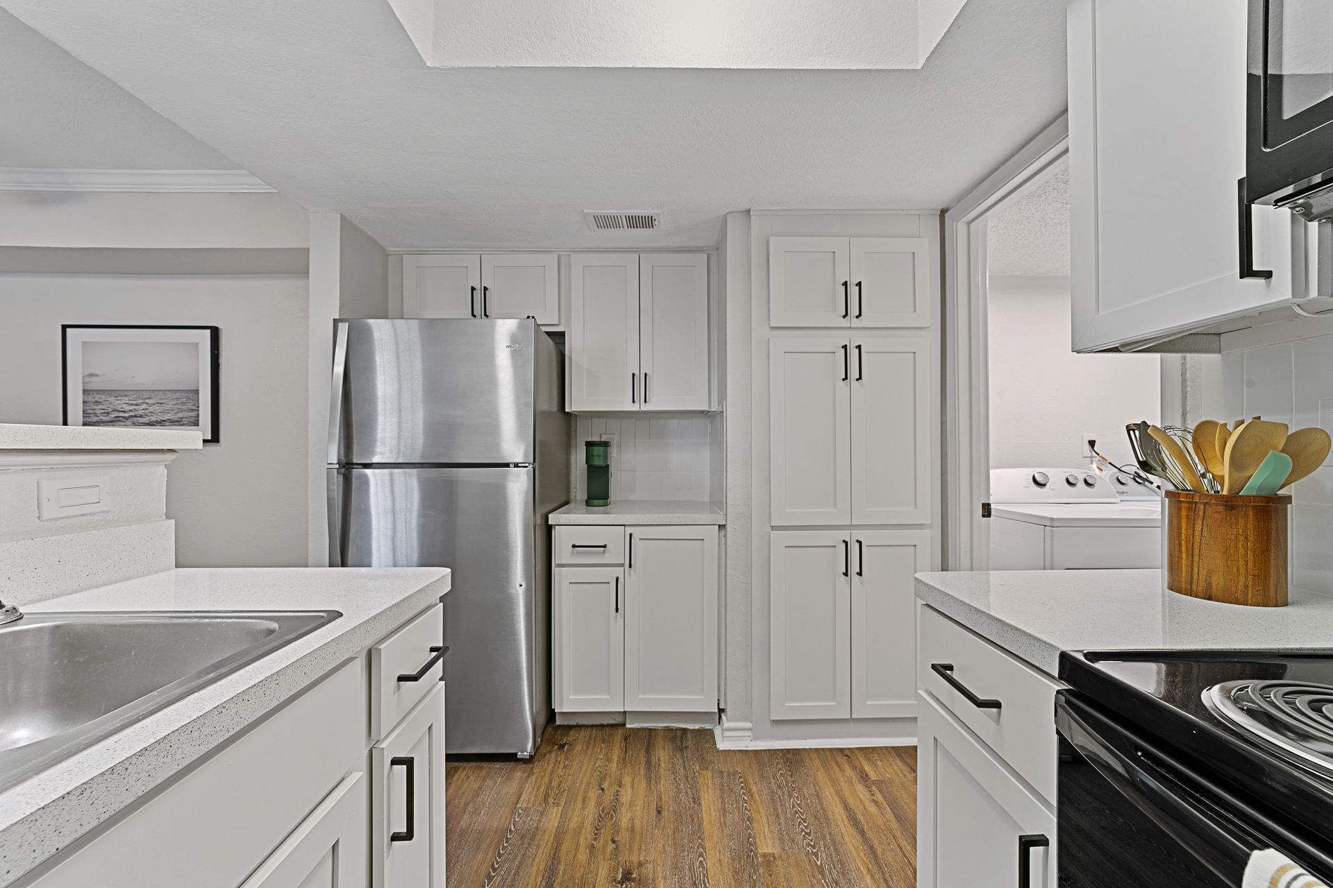 Photo of a kitchen with plenty of cabinet space