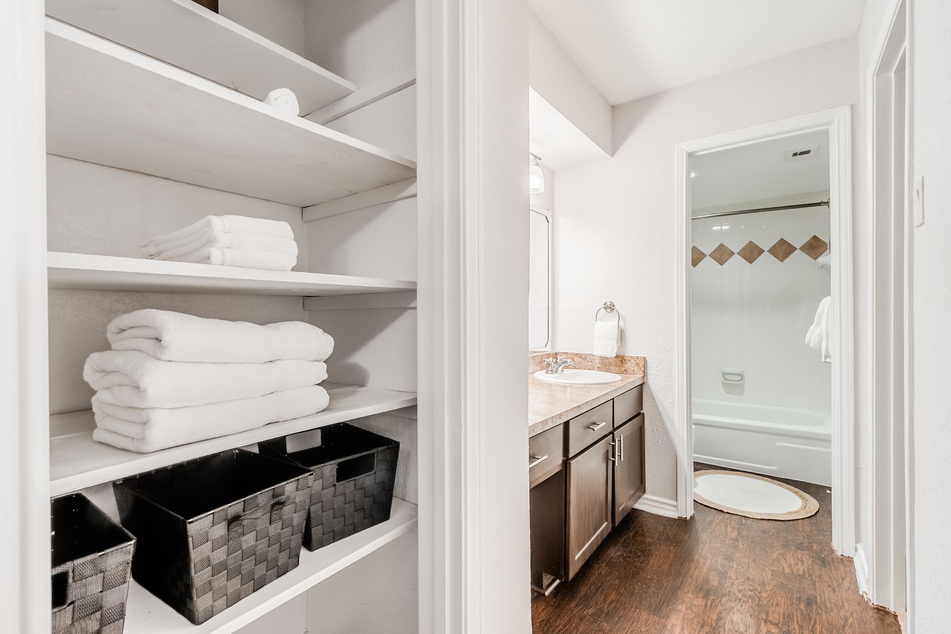 Photo of an area for bath towels and more