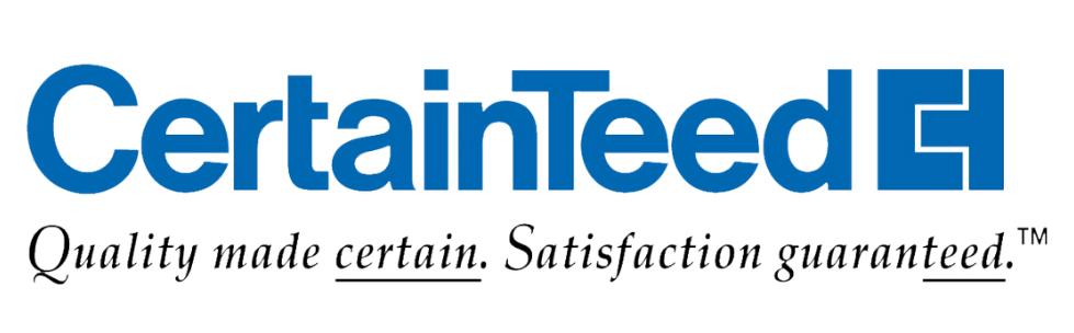 CertainTeed logo in blue with the tagline: Quality made certain. Satisfaction guaranteed.