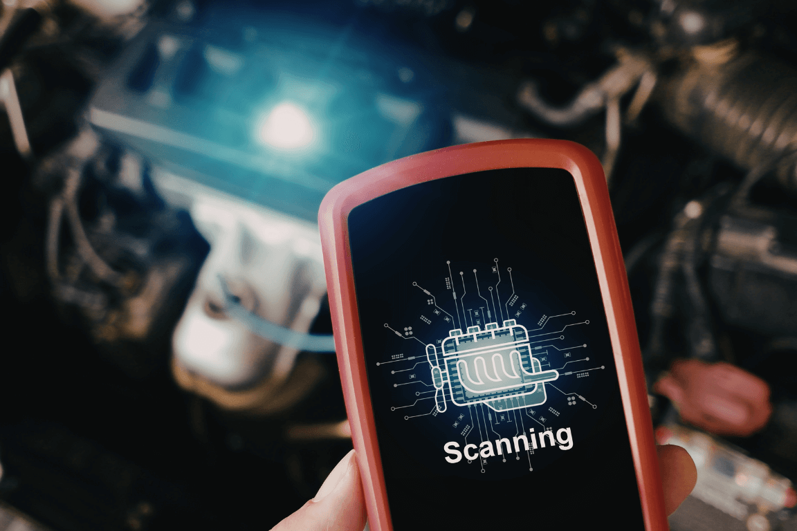 a mechanic doing a vehicle diagnostic