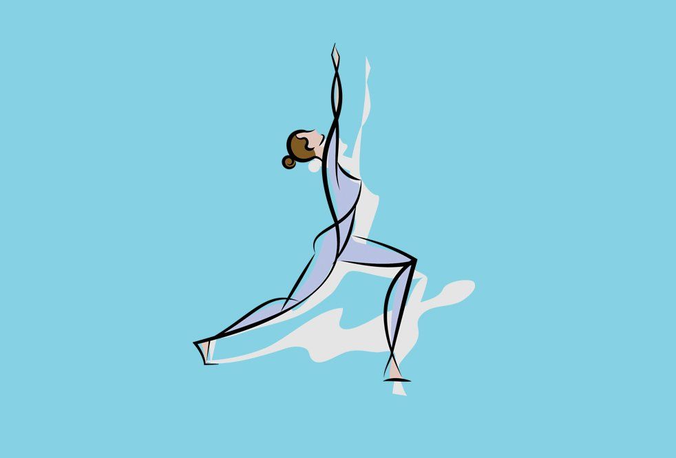 illustrated graphic of woman doing a yoga position
