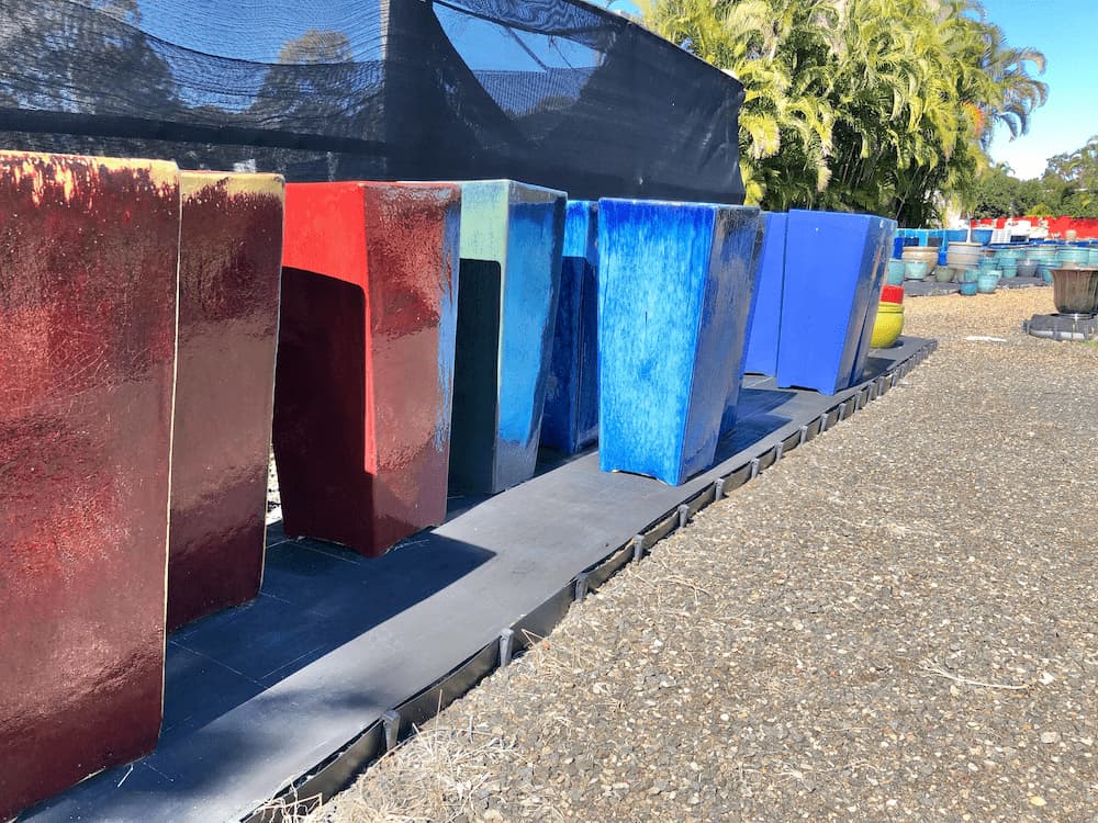 Large Red & Blue Ceramic Pots - Plants and Landscaping Supplies in Walligan, QLD