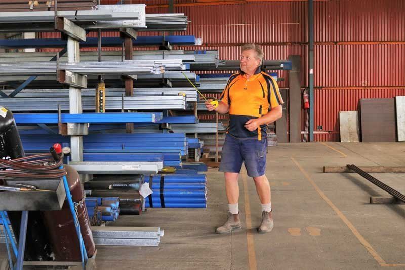 man showcasing steel