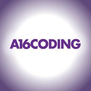 The A16CODING logo features 