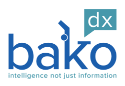 Logo for Bako Dx: the word 