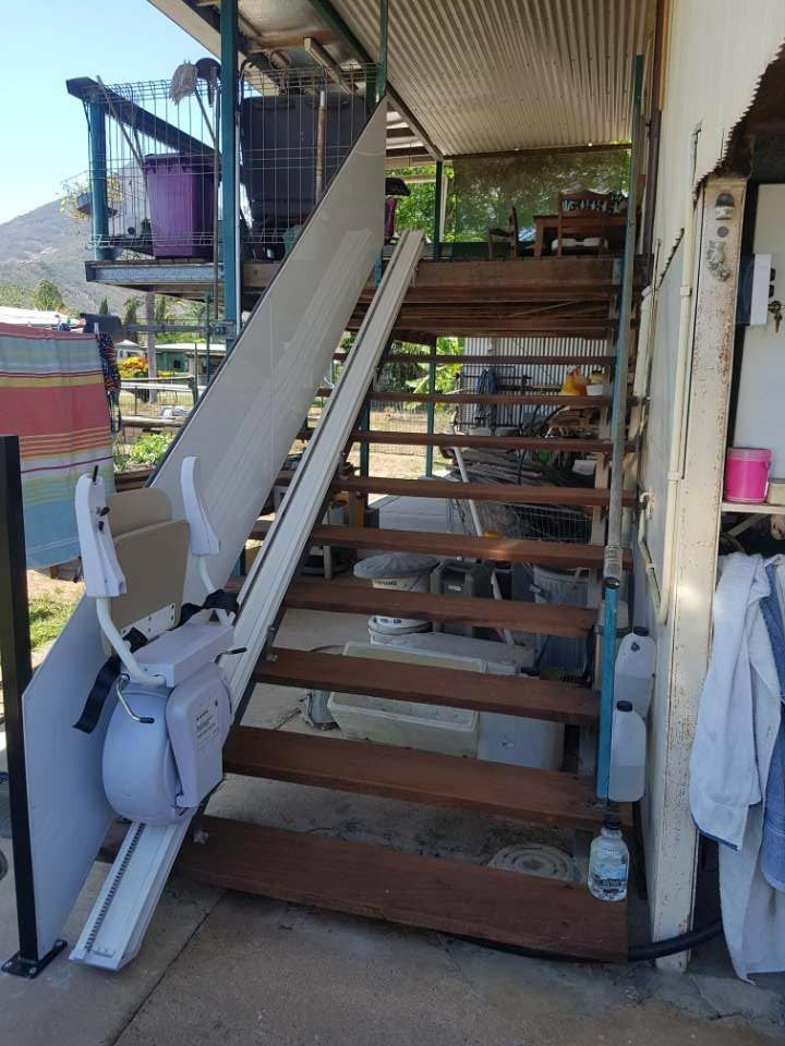 Stairlift Outside Connected To The Second Floor