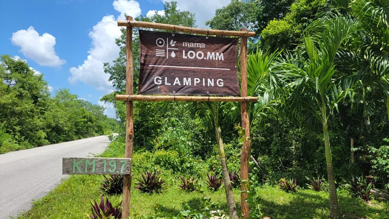 Sign for a glamping site, 