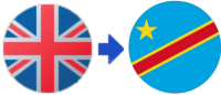 A british flag and a DR congo flag are next to each other