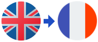 A british flag and a french flag are shown next to each other