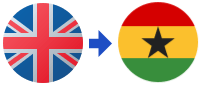A british flag next to a ghanaian flag
